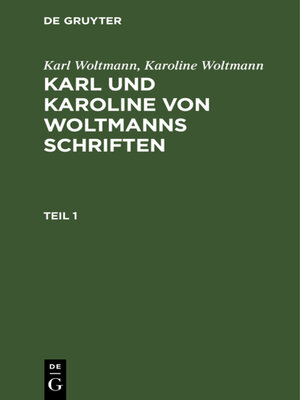 cover image of Karl und Karoline von Woltmanns Schriften, Band 5